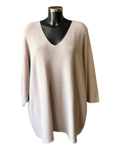 Carla v neck oversized jumper - Mocha