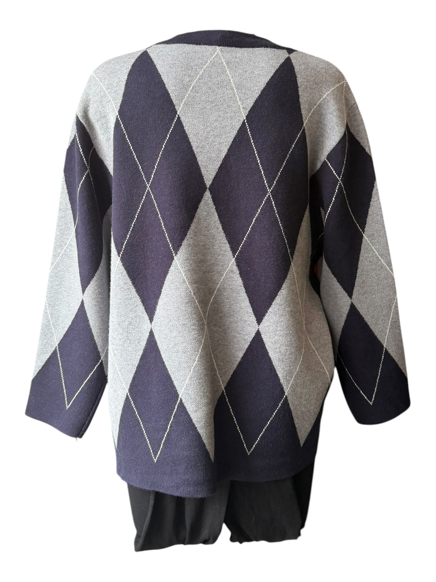 Davina argyle pattern jumper - Navy mix