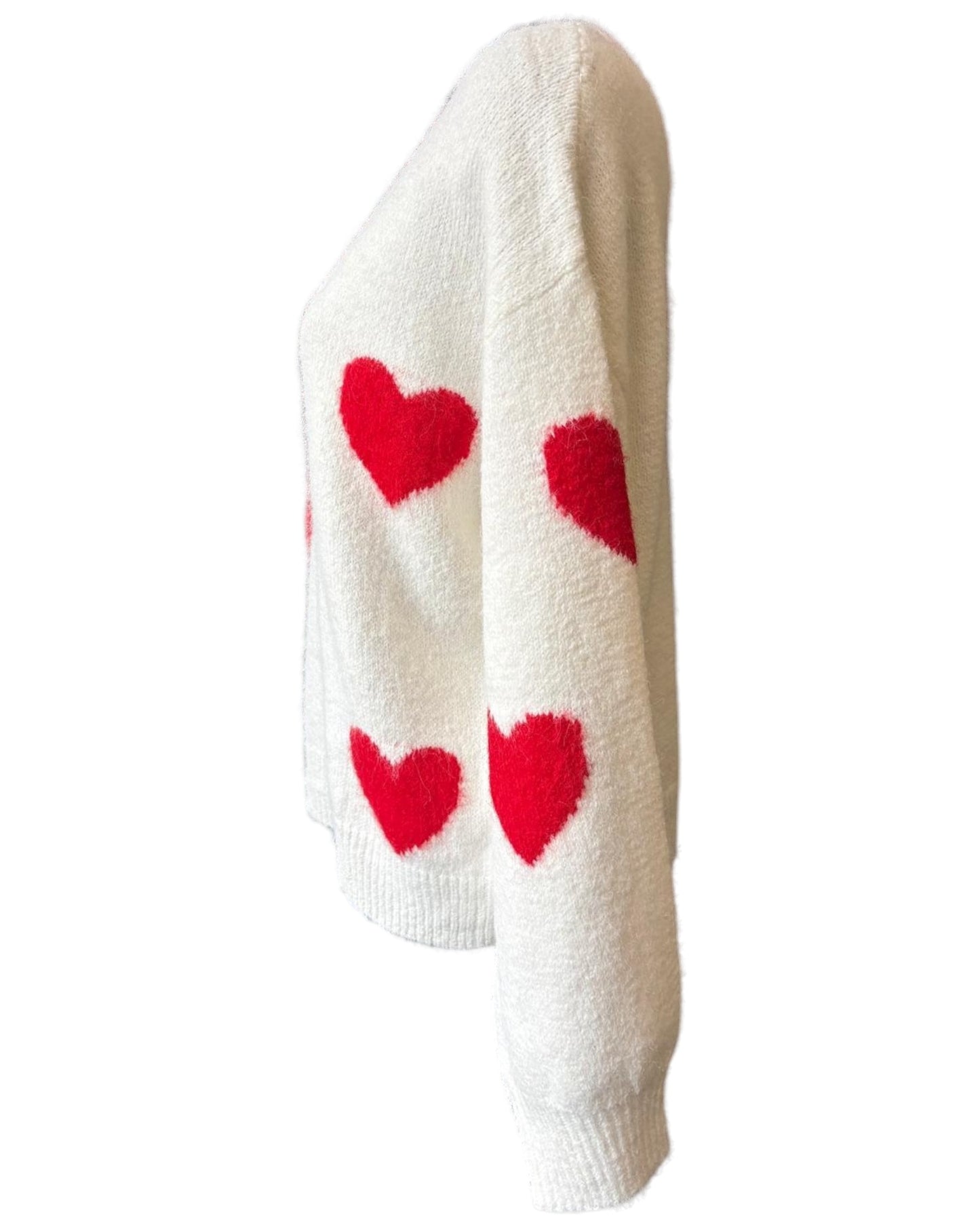 Darcy range red heart pattern jumper