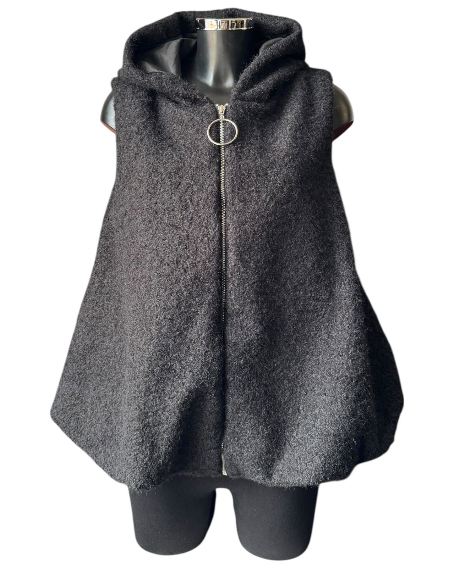 Caitlin puffball waistcoat/gilet - Black
