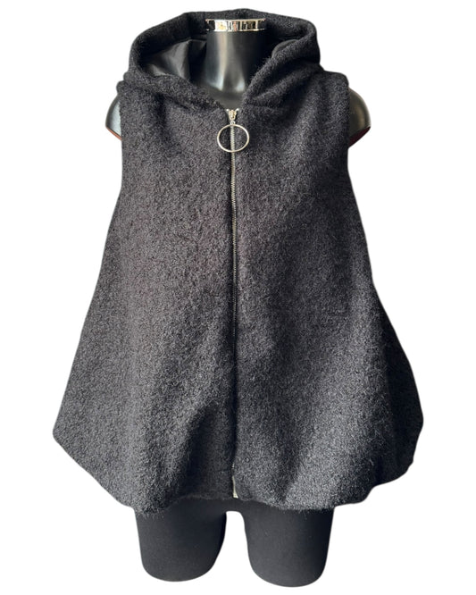 Caitlin puffball waistcoat/gilet - Black