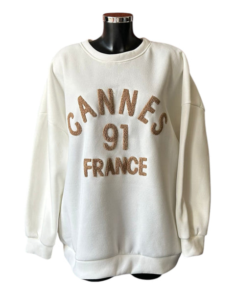 Morgan oversized Cannes sweatshirt - Ivory