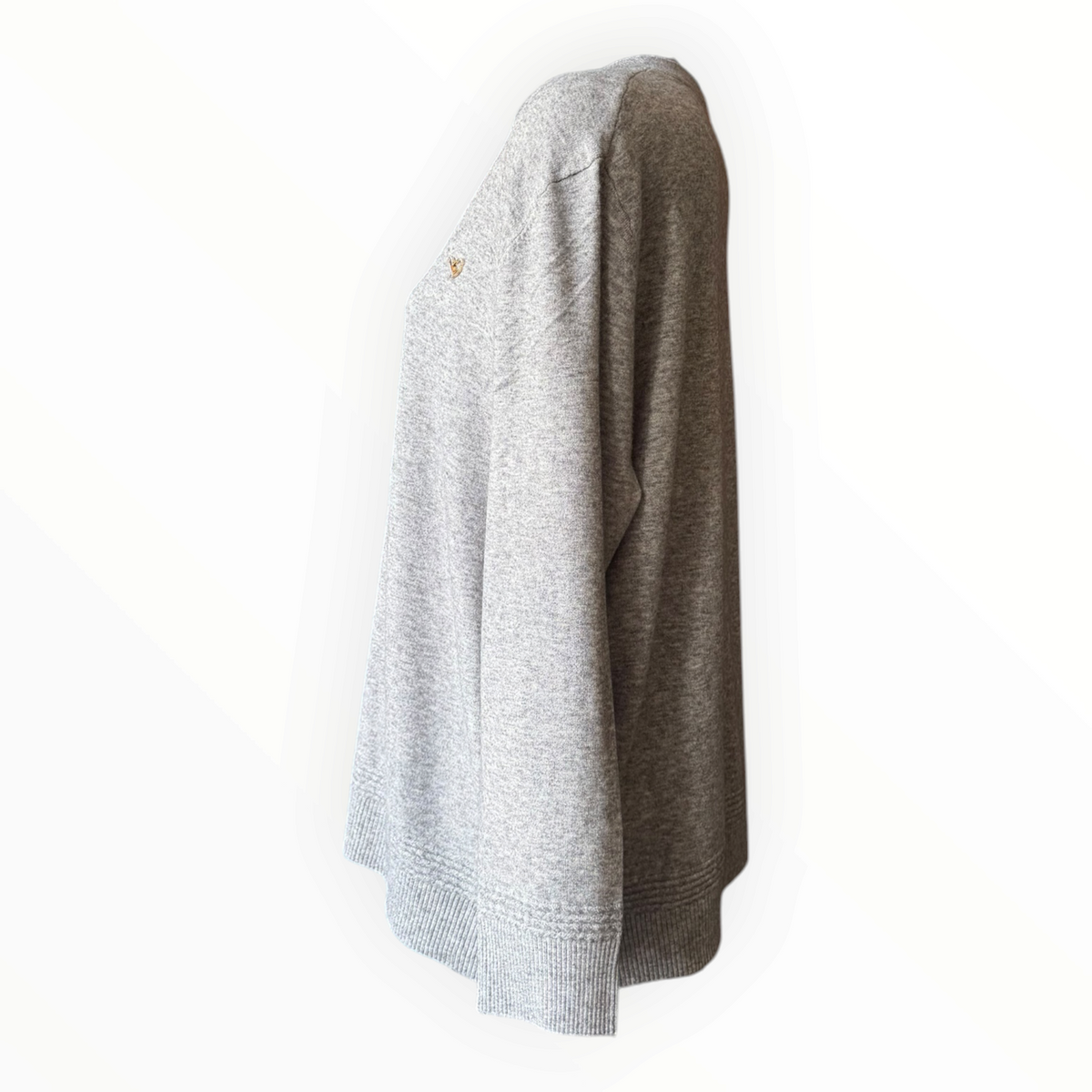 Romy fine knit v neck jumper - Grey