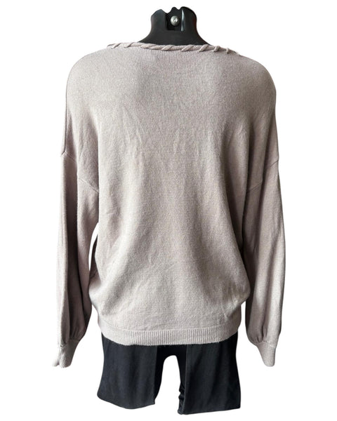 Imogen v neck super soft jumper - Taupe