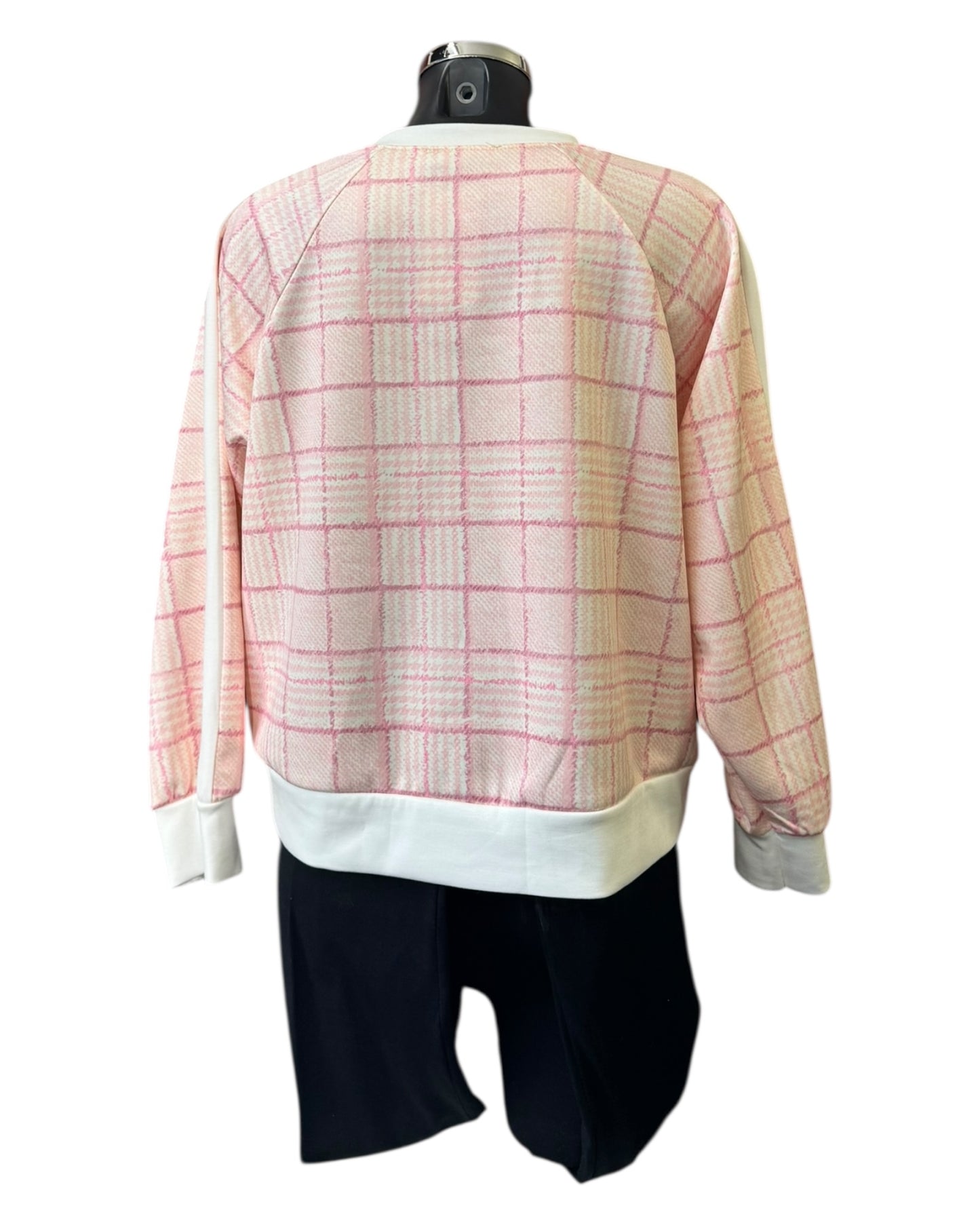 Phoebe check plaid sweatshirt - Pink