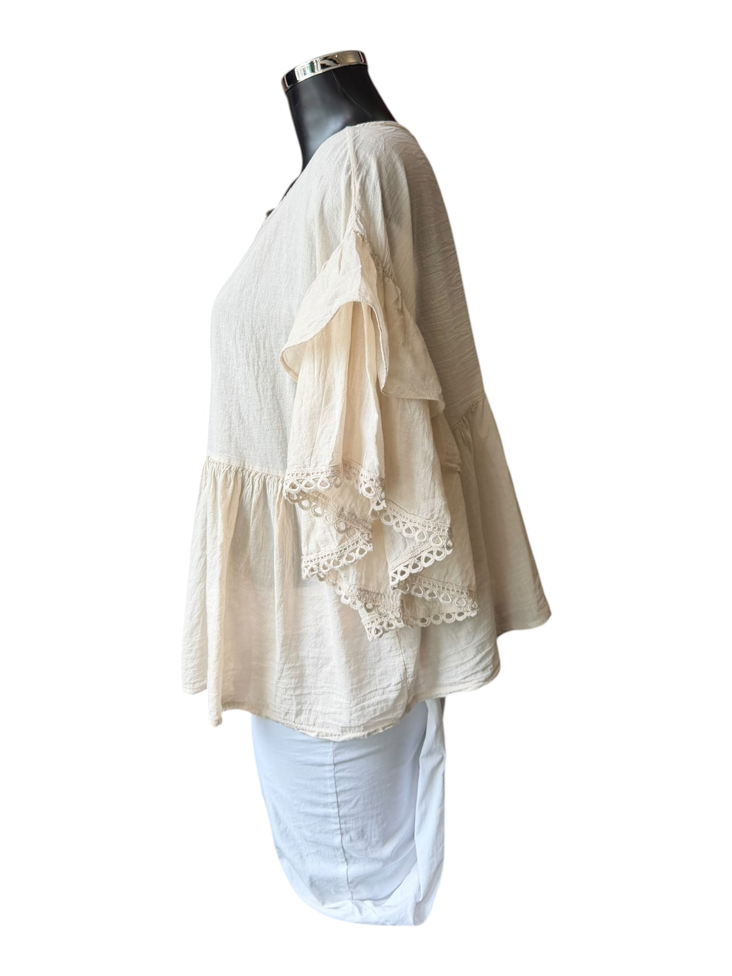 Sophia layered sleeve blouse - Beige