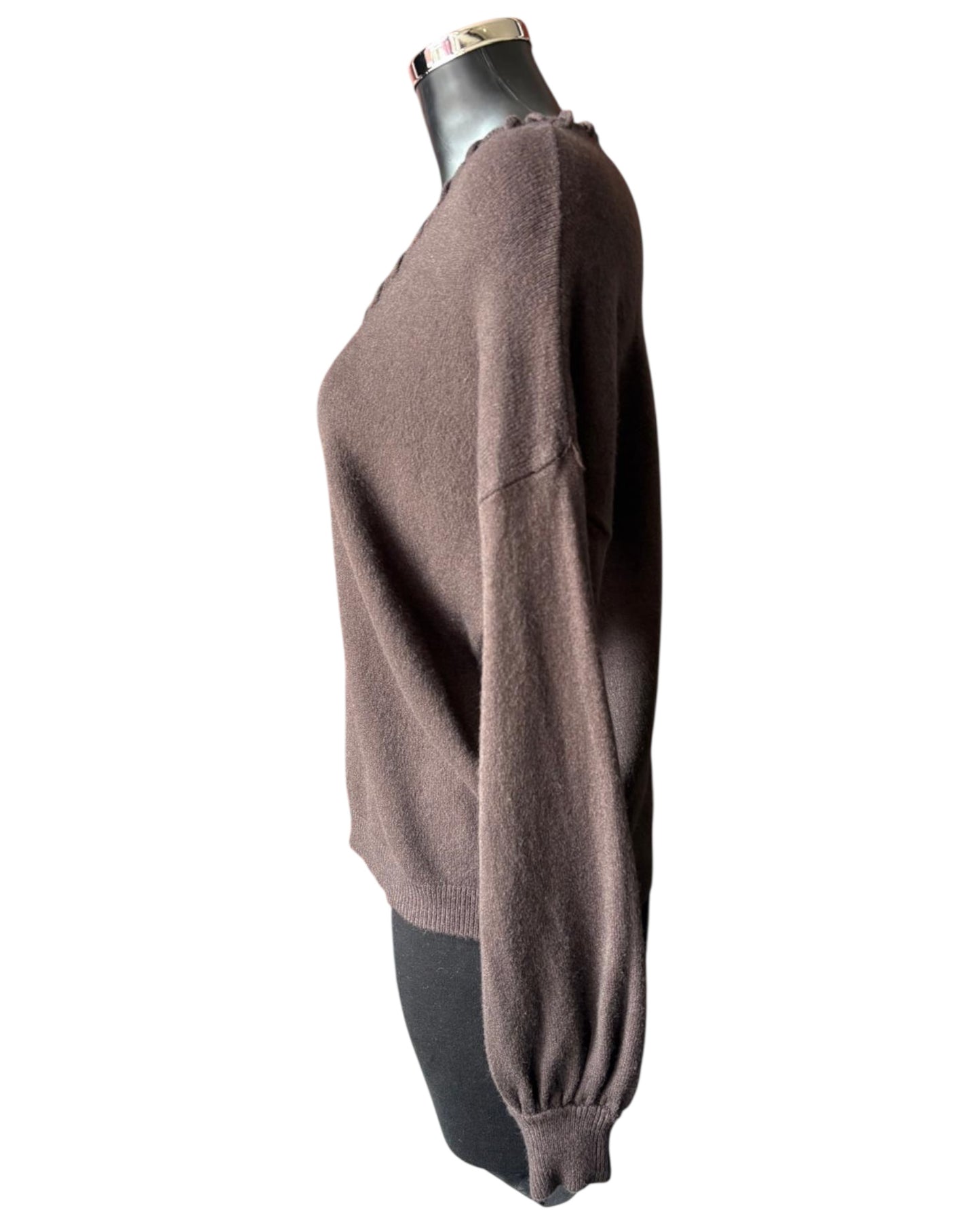 Imogen v neck super soft jumper - Chocolate