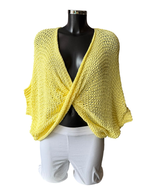 Lauren twist wrap layering jumper - lemon
