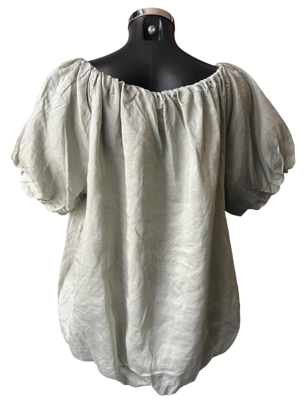 Isla bardot puff sleeve top - Khaki