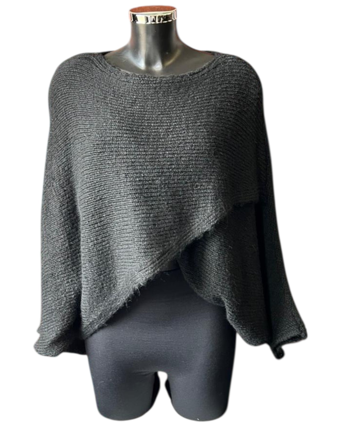 Tessa cross over layering jumper - Black