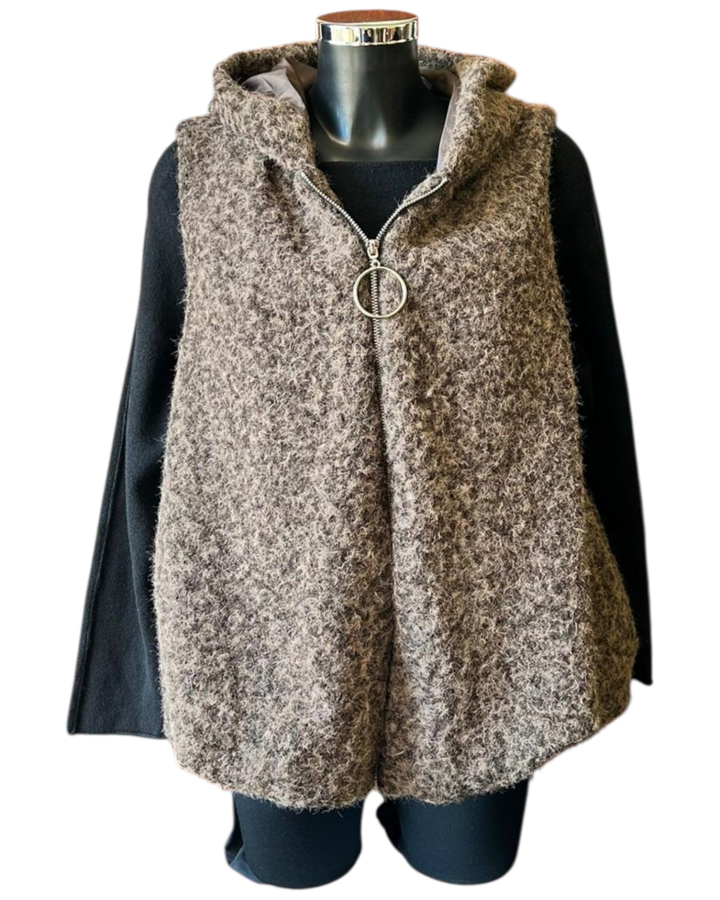 Caitlin puffball waistcoat/gilet - Chocolate