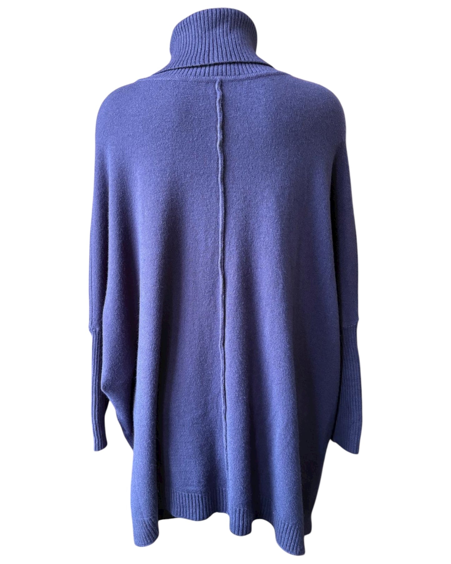 ZOE SOFT COWL NECK SWING JUMPER - NAVY