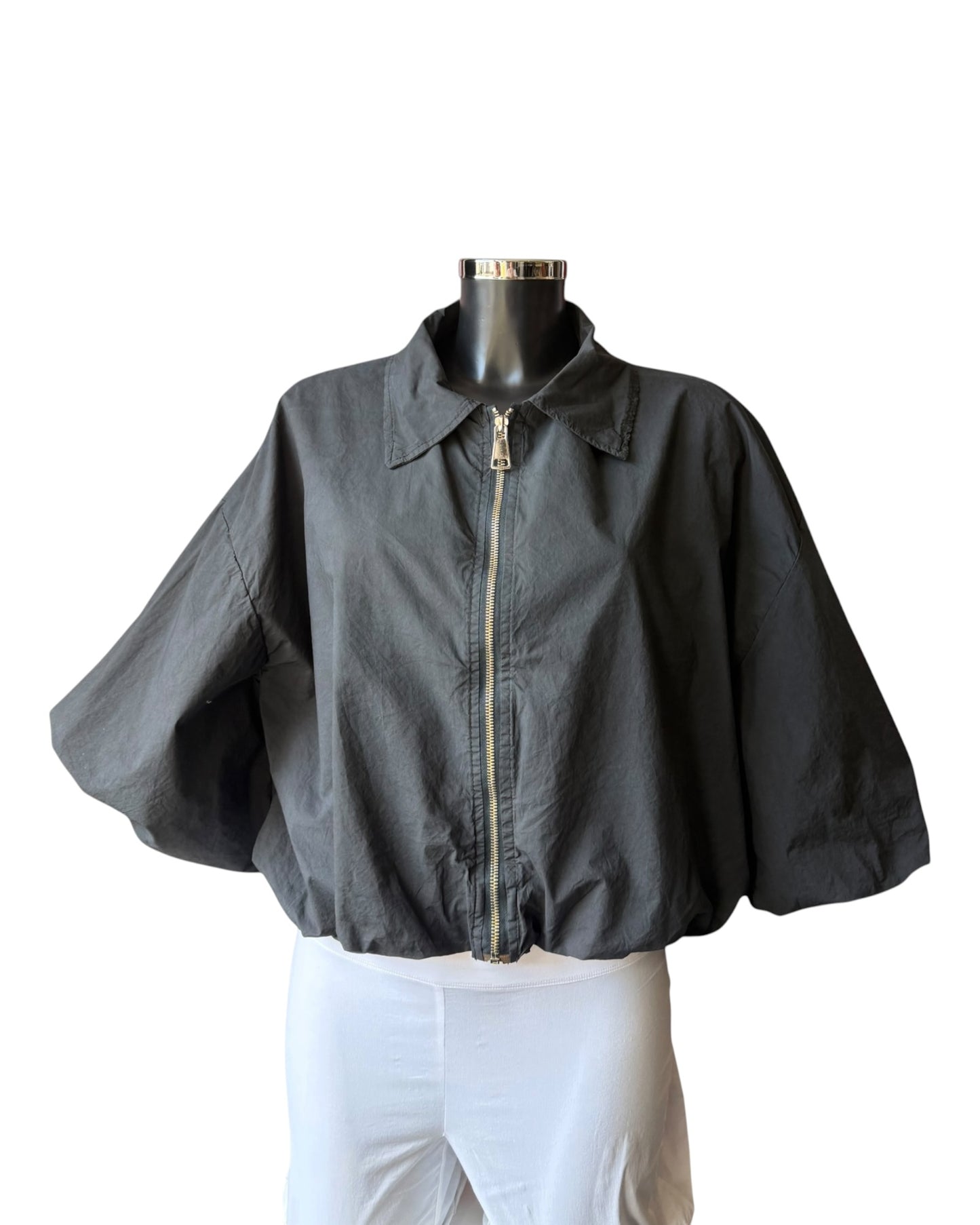 Lara bubble hem lightweight jacket - Black