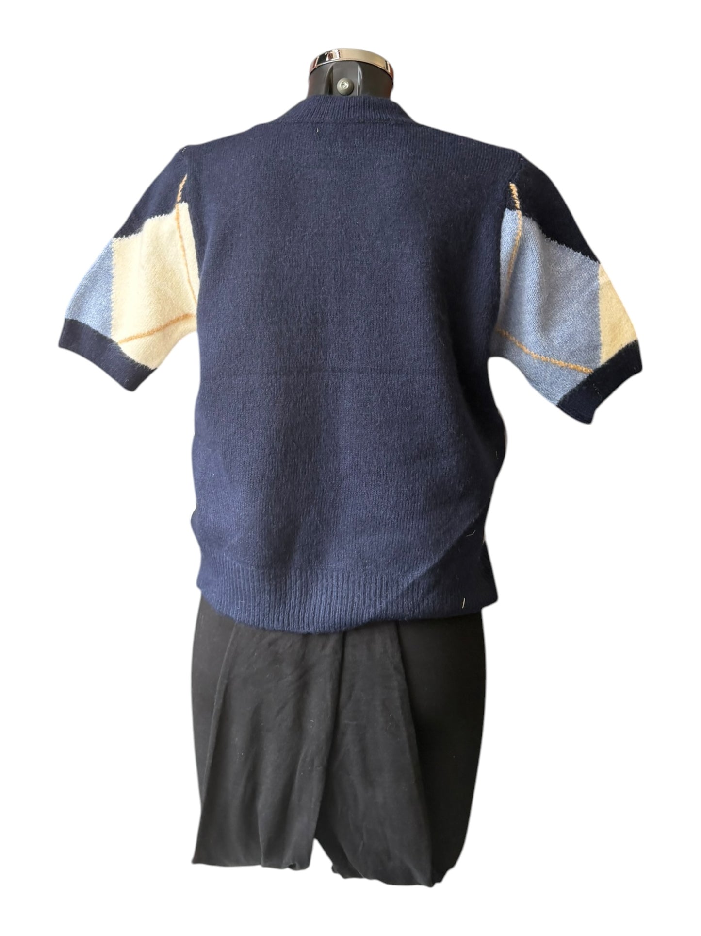 Willow argyle short sleeve jumper - Blue mix