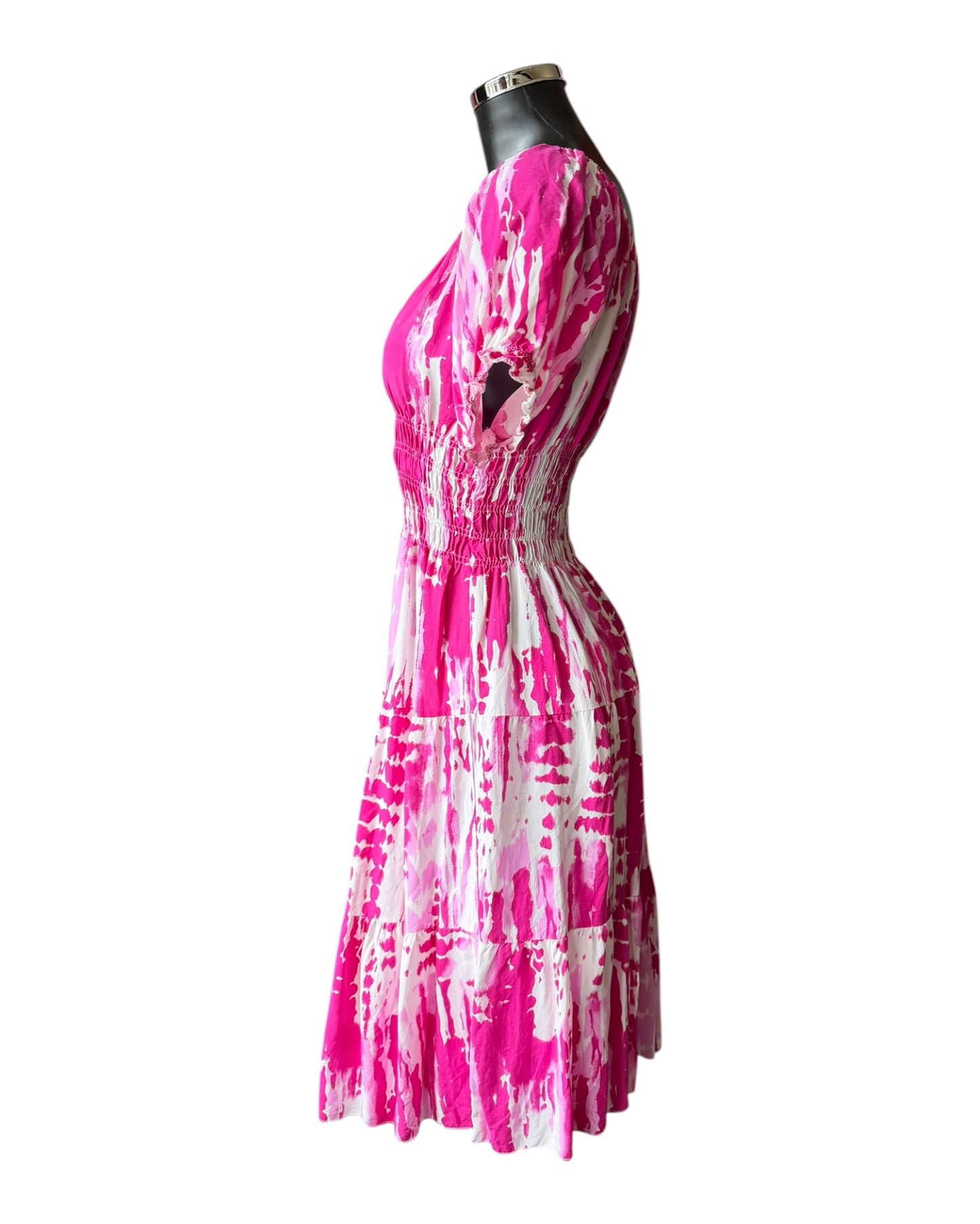 Molly Bardot gypsy dress - cerise pattern