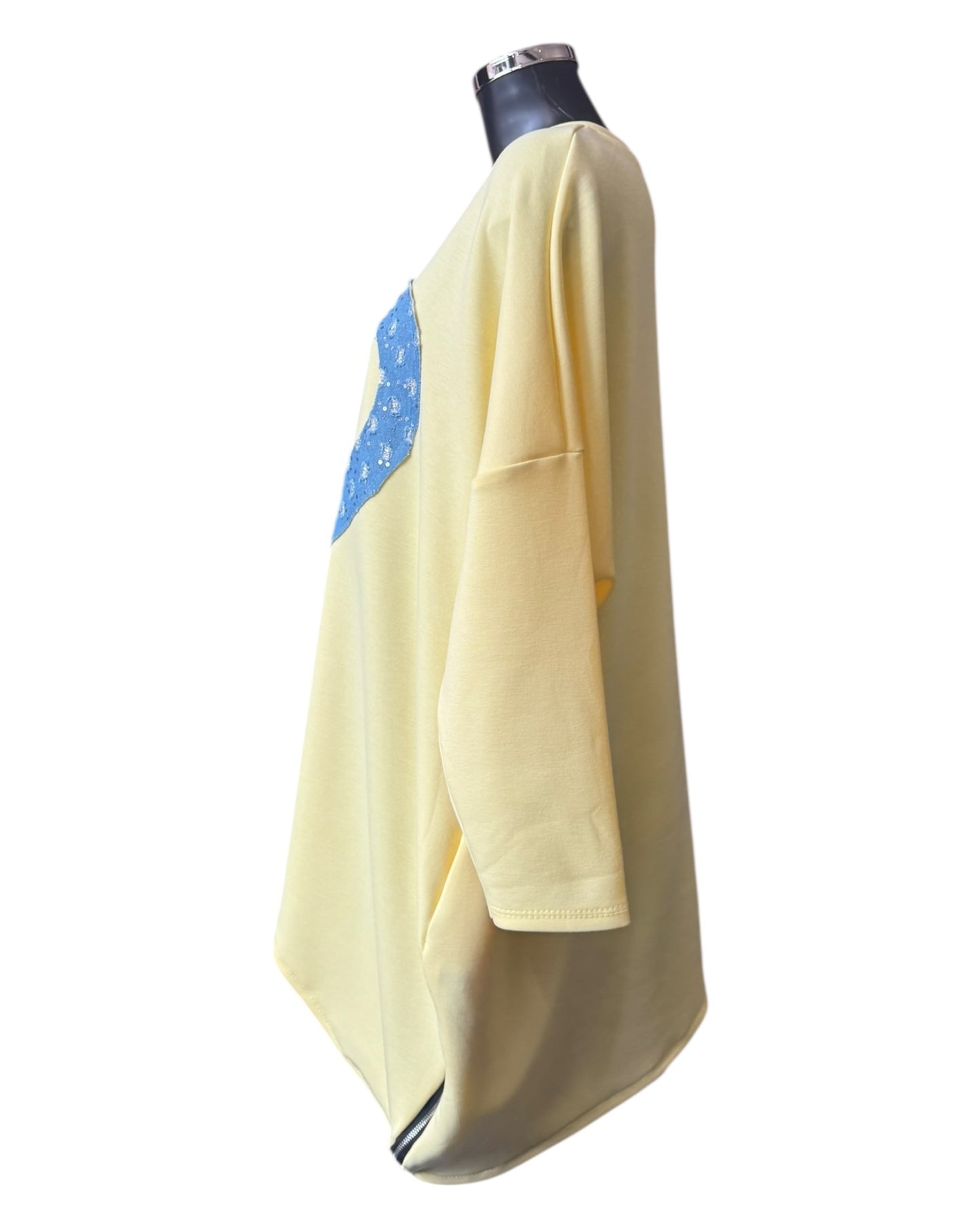 Kelly sparkle patch heart sweatshirt - Lemon