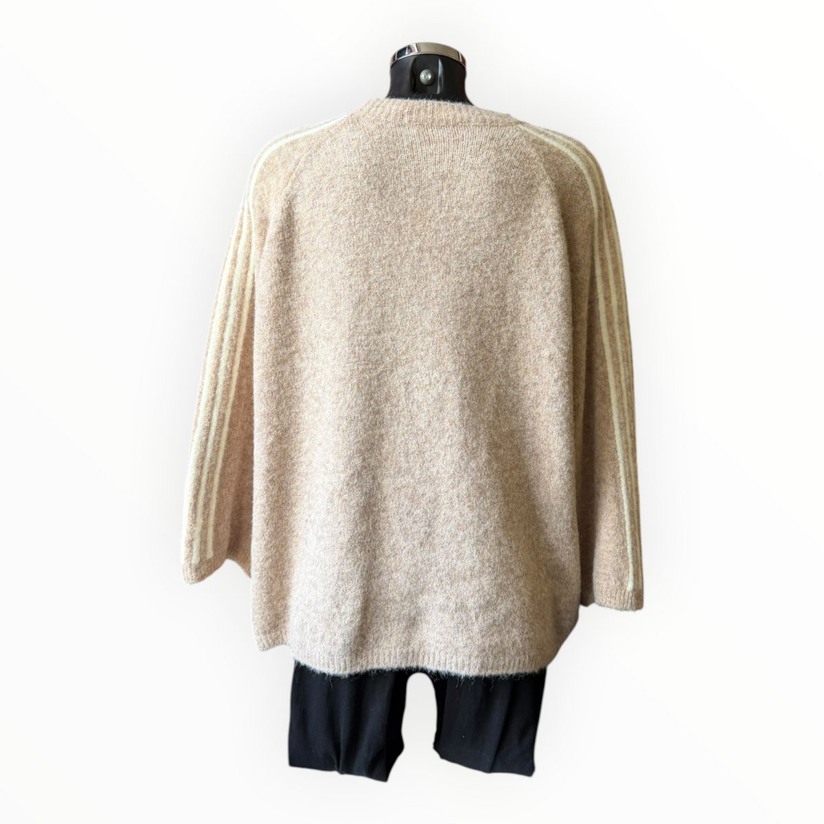 Ada striped arm soft knit jumper - Beige
