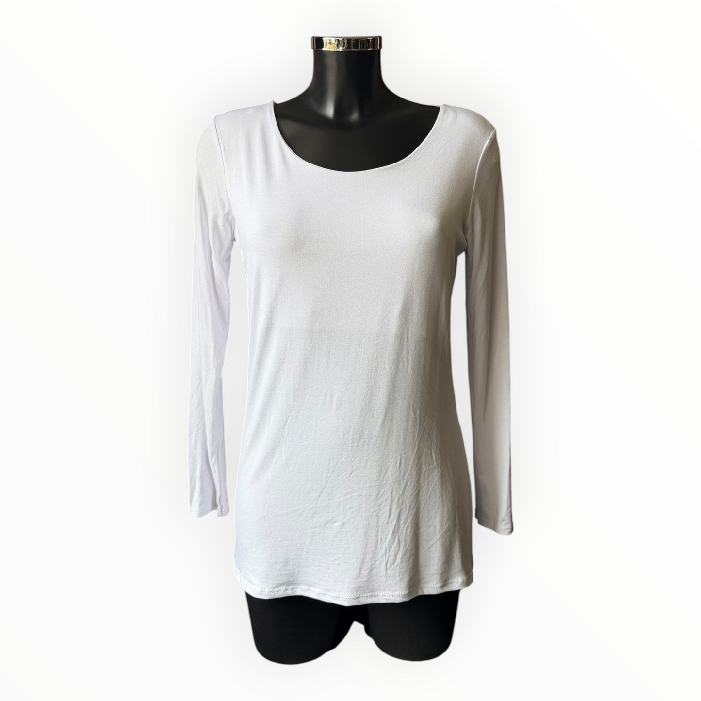 Sasha basic scoop neck top - White