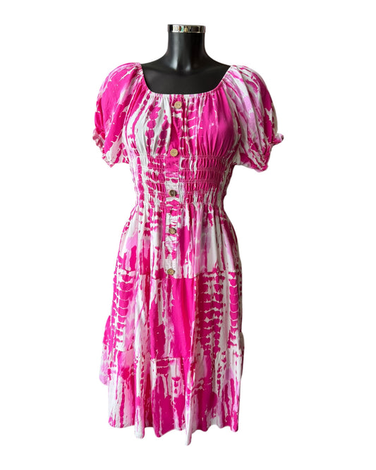 Molly Bardot gypsy dress - cerise pattern