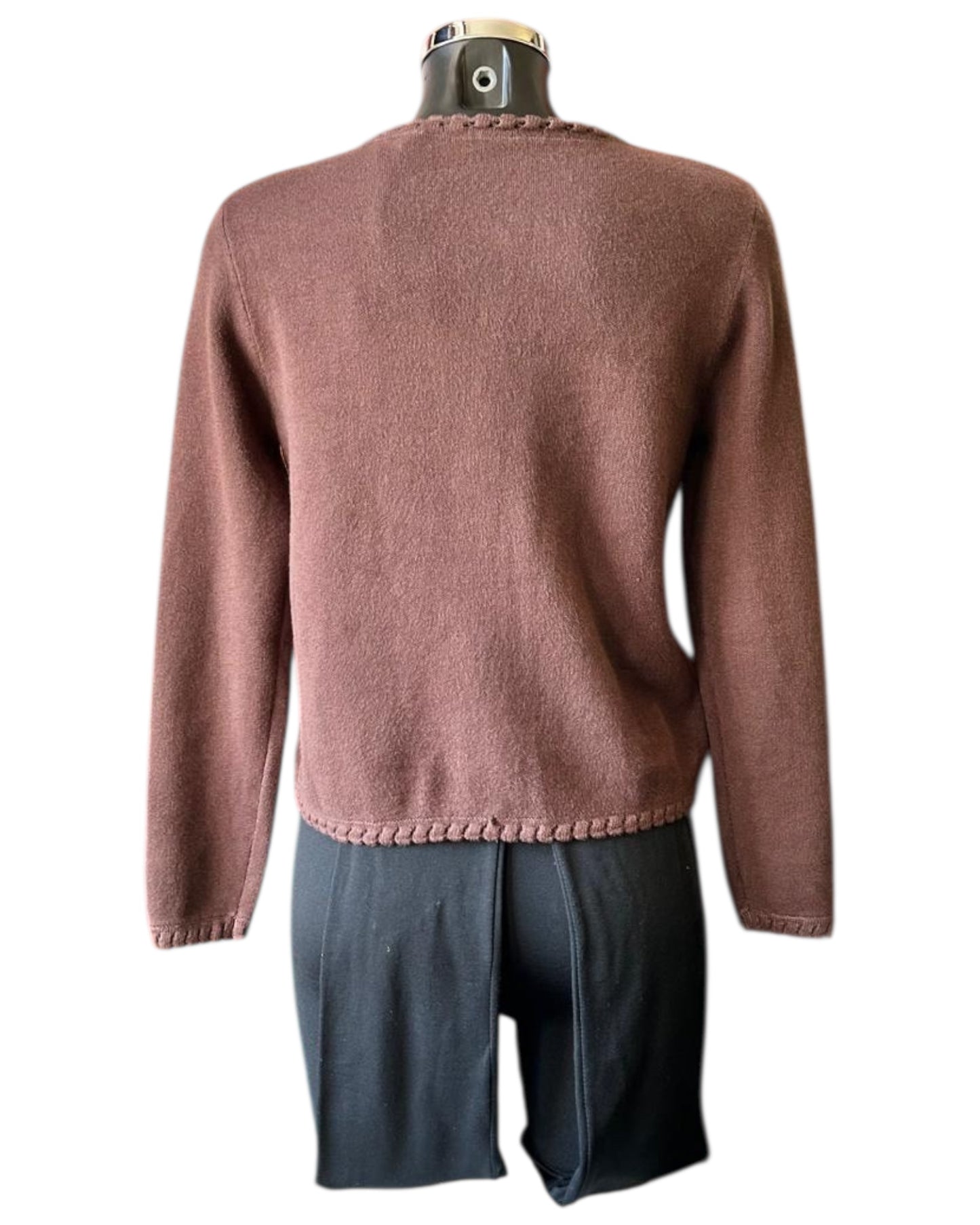 Sasha gold button cardigan - Chocolate