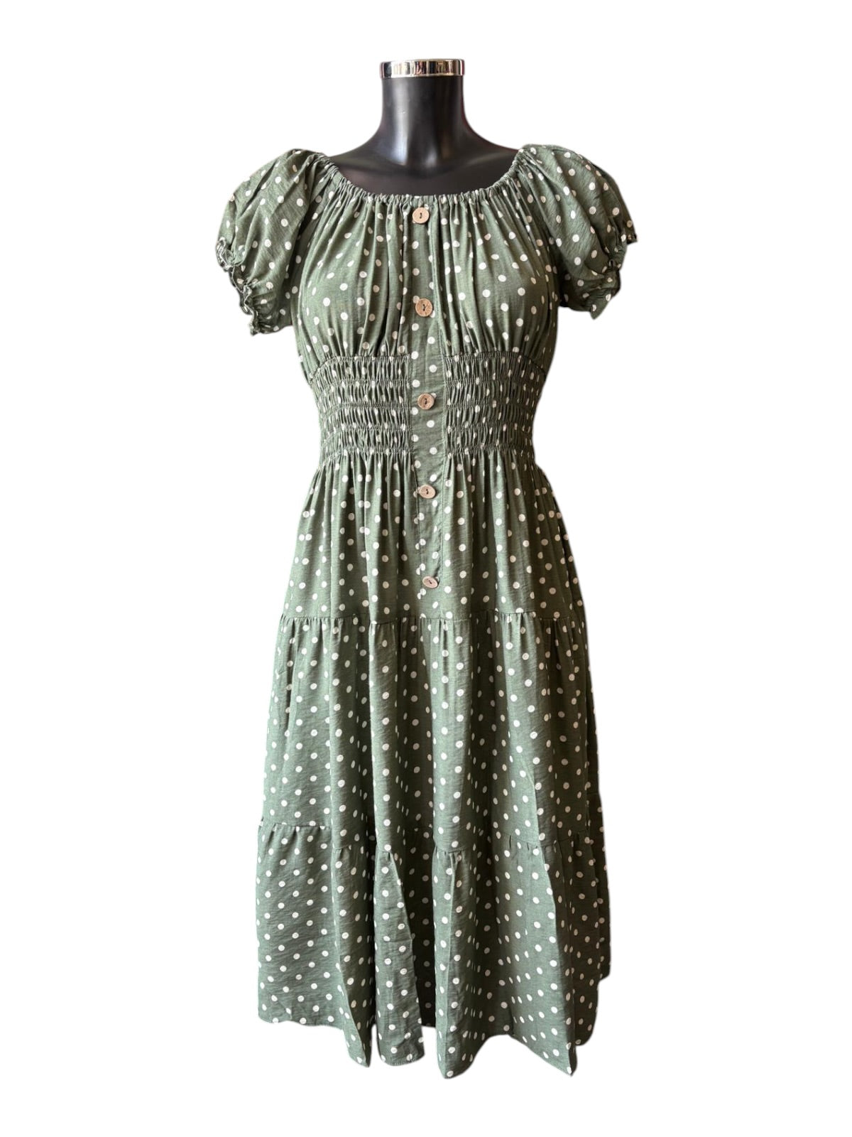 Molly Bardot midi tiered dress - Knaki Spot