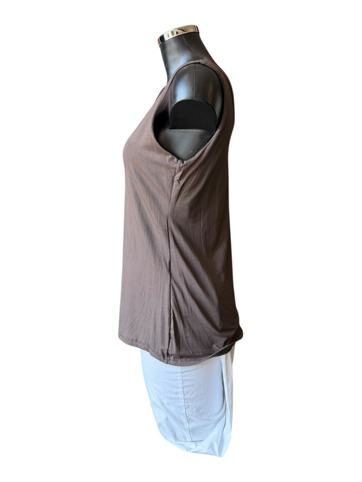 Dolly double layer vest top - Chocolate