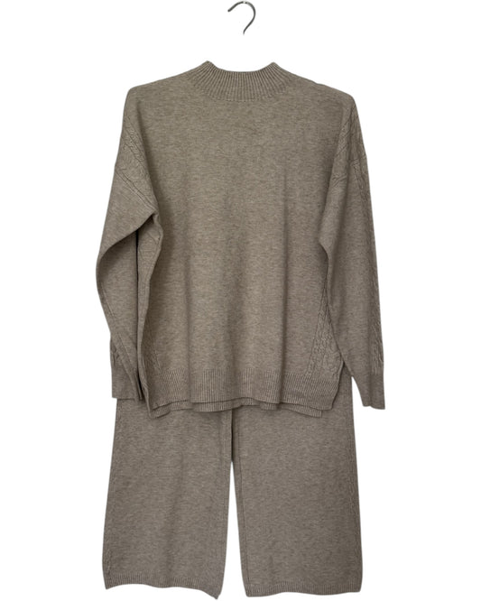 Amelia cable side coord trouser suit - Beige