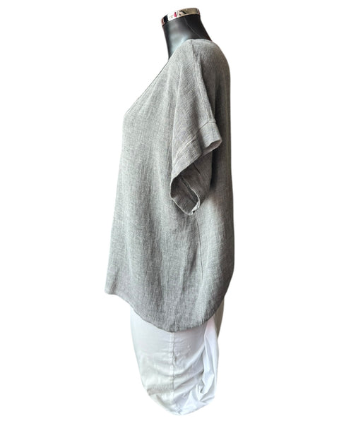 Casey range sequin v neck top - grey