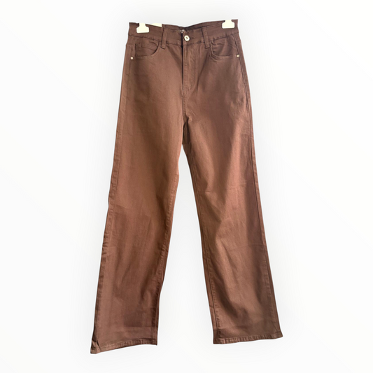 Kayla wide leg chocolate brown jeans