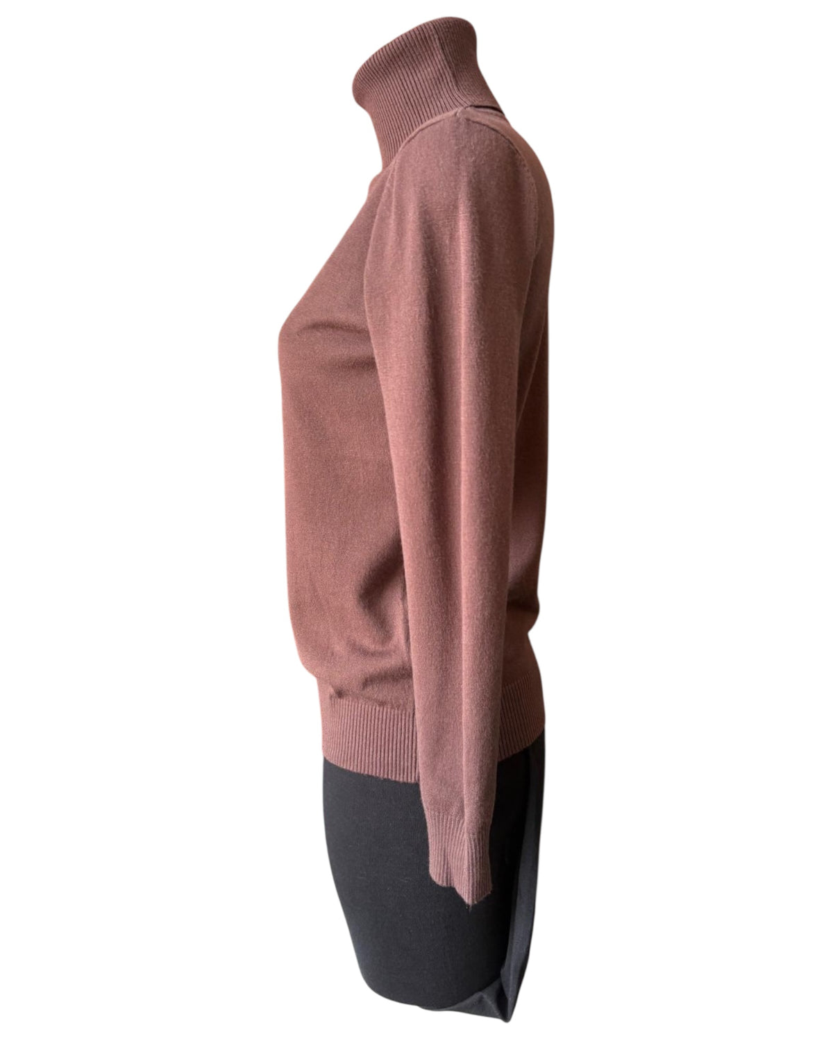 Zara fine knit polo neck - chocolate