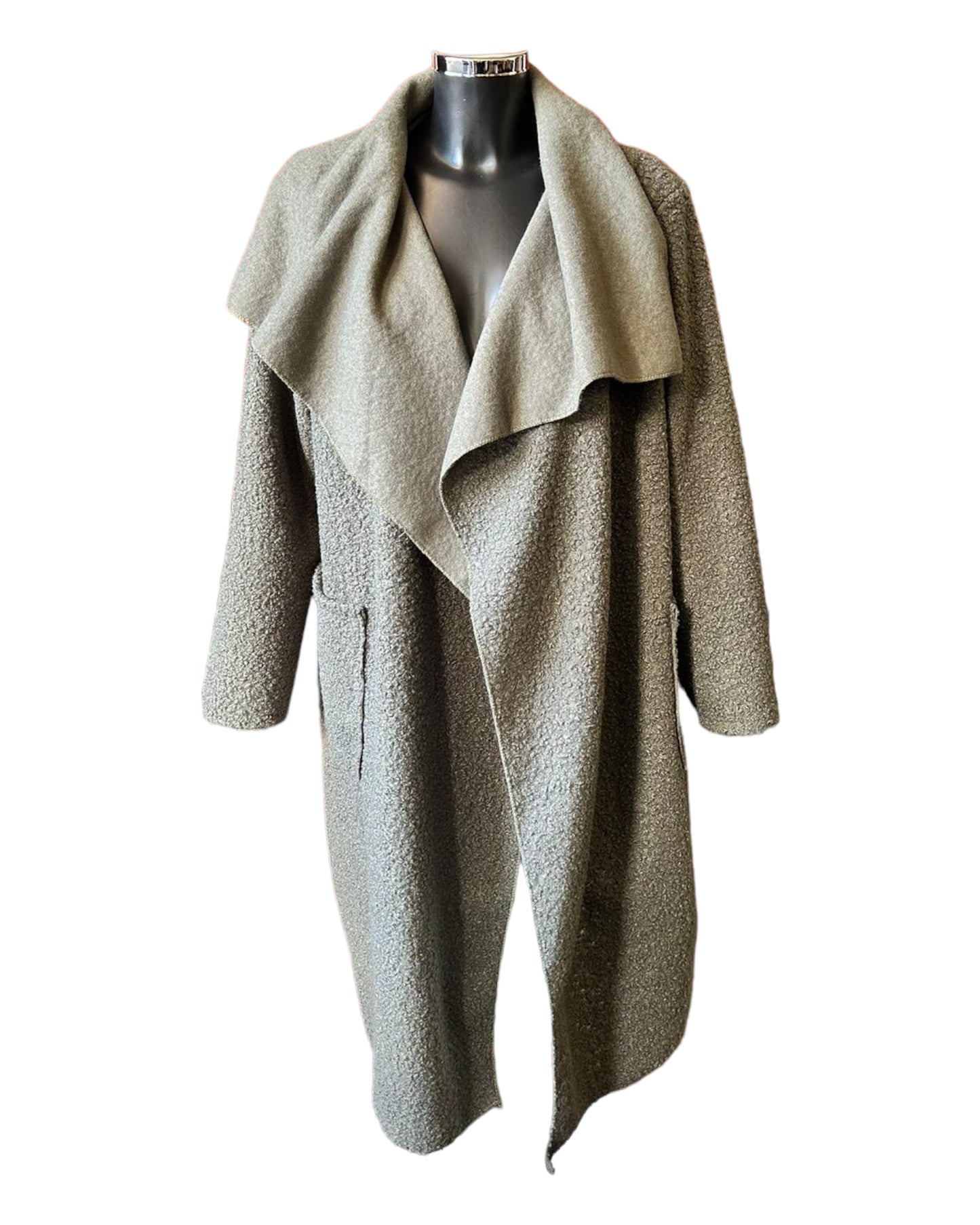 Delilah boucle waterfall coatigan - khaki