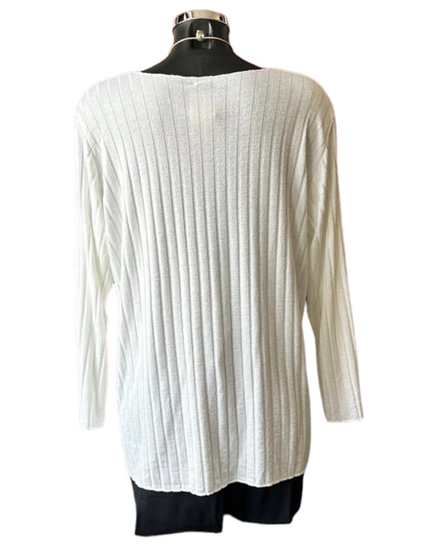 Luna ribbed fine knit jumper - Ivory