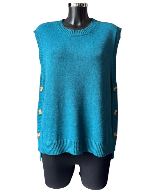 Macey soft knit tank top sweater - Teal