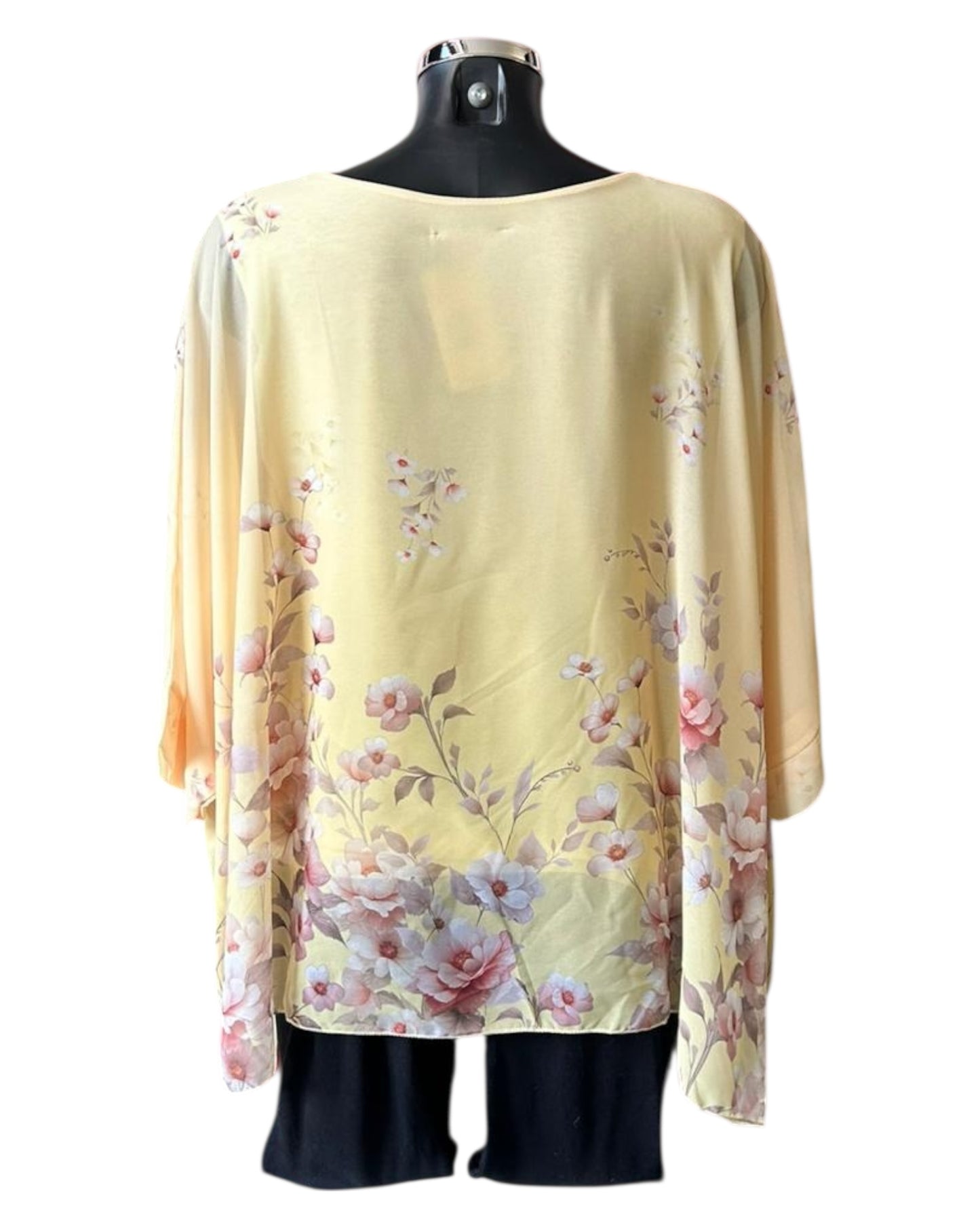 Lottie flower patterned floaty top - Lemon