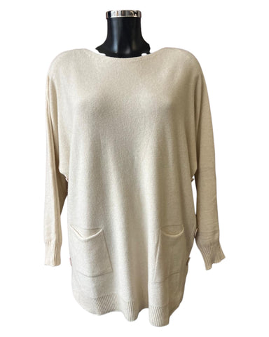 Connie pocket button side jumper - Cream