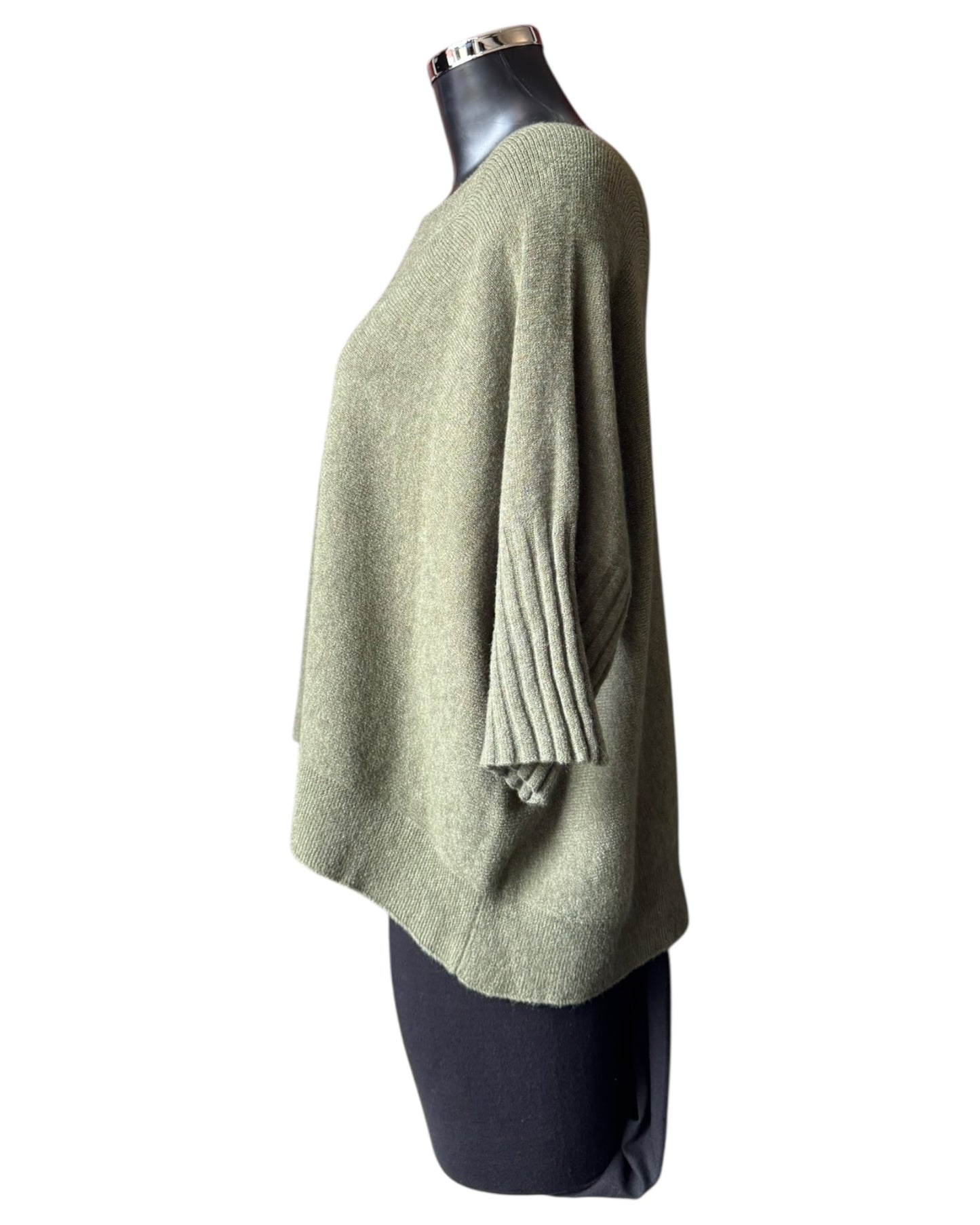 Morgan half sleeve boxy jumper - Khaki