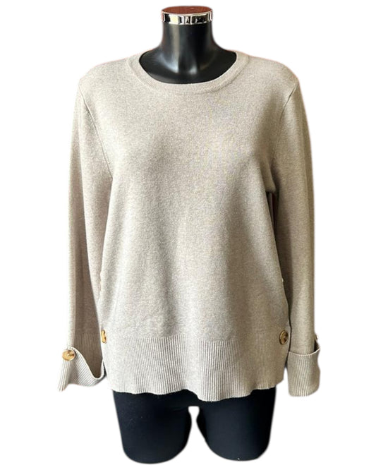 Michelle button side and sleeve jumper - Beige