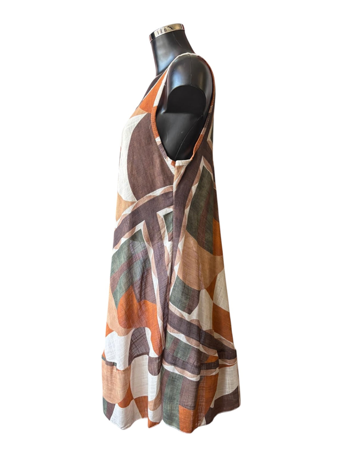 Alice sleeveless bias cut dress - Brown pattern