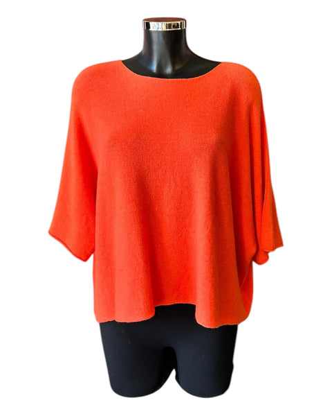 Abigail soft knit short boxy jumper - Orange