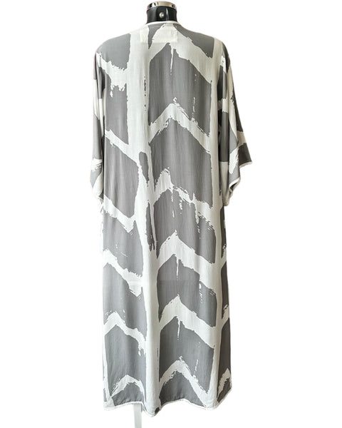 Tara Vao Karen long kimono - Grey/Ecru