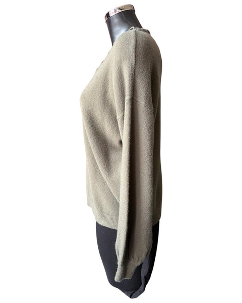 Imogen v neck super soft jumper - Khaki