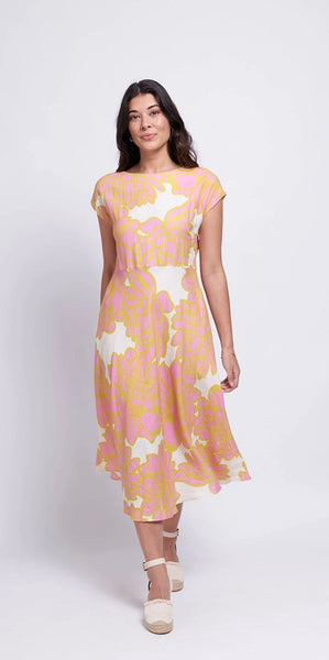 Foil high life dress in full bloom