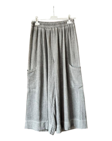 Casey range wide leg crop pocket trousers - Grey