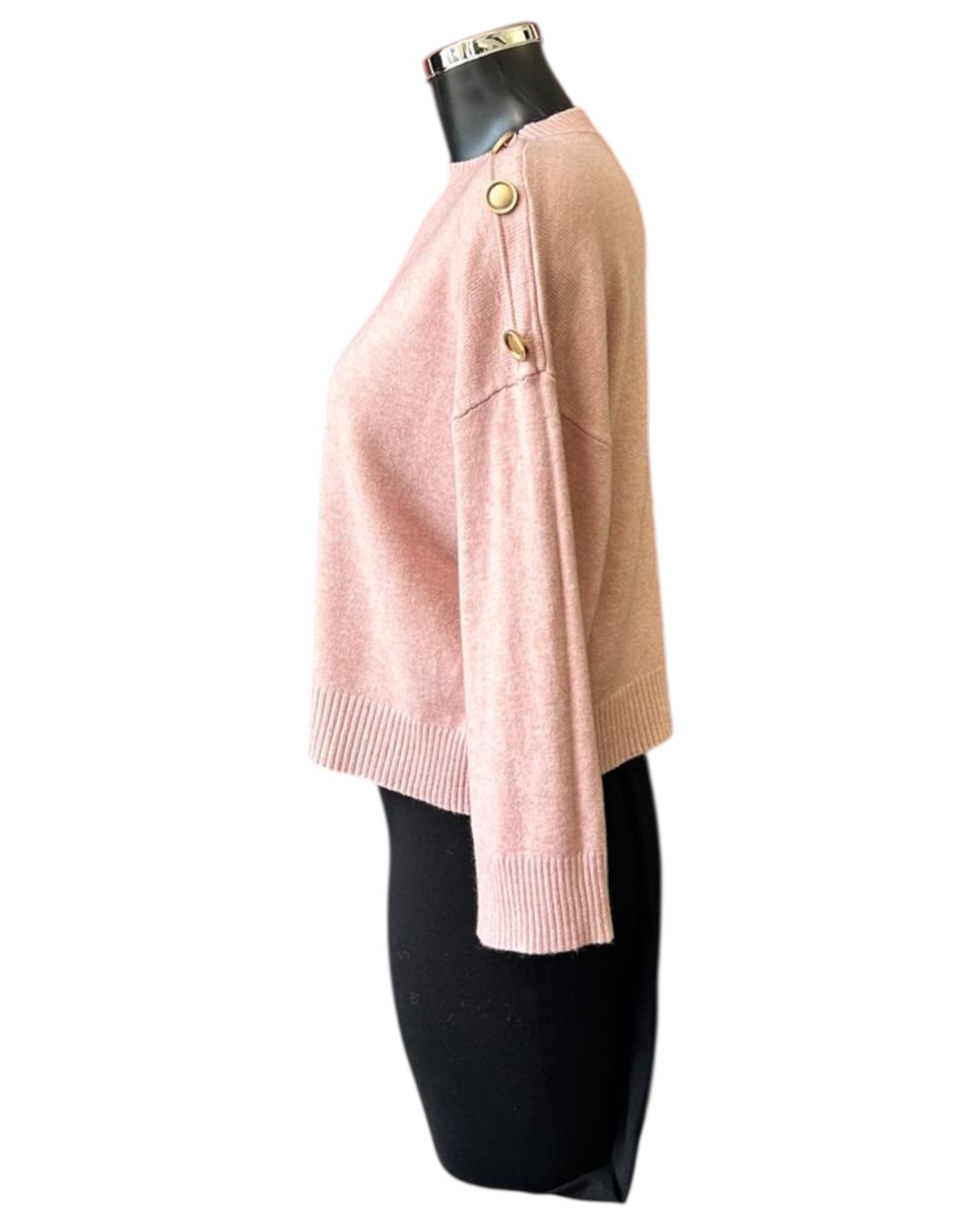 Valerie short button shoulder jumper - Pink