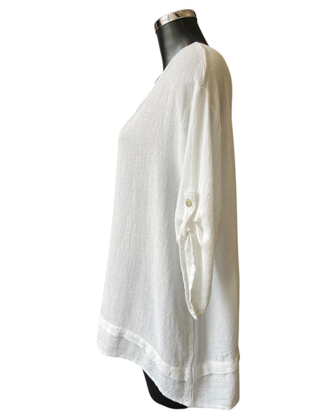 Casey range half sleeve tunic top - White