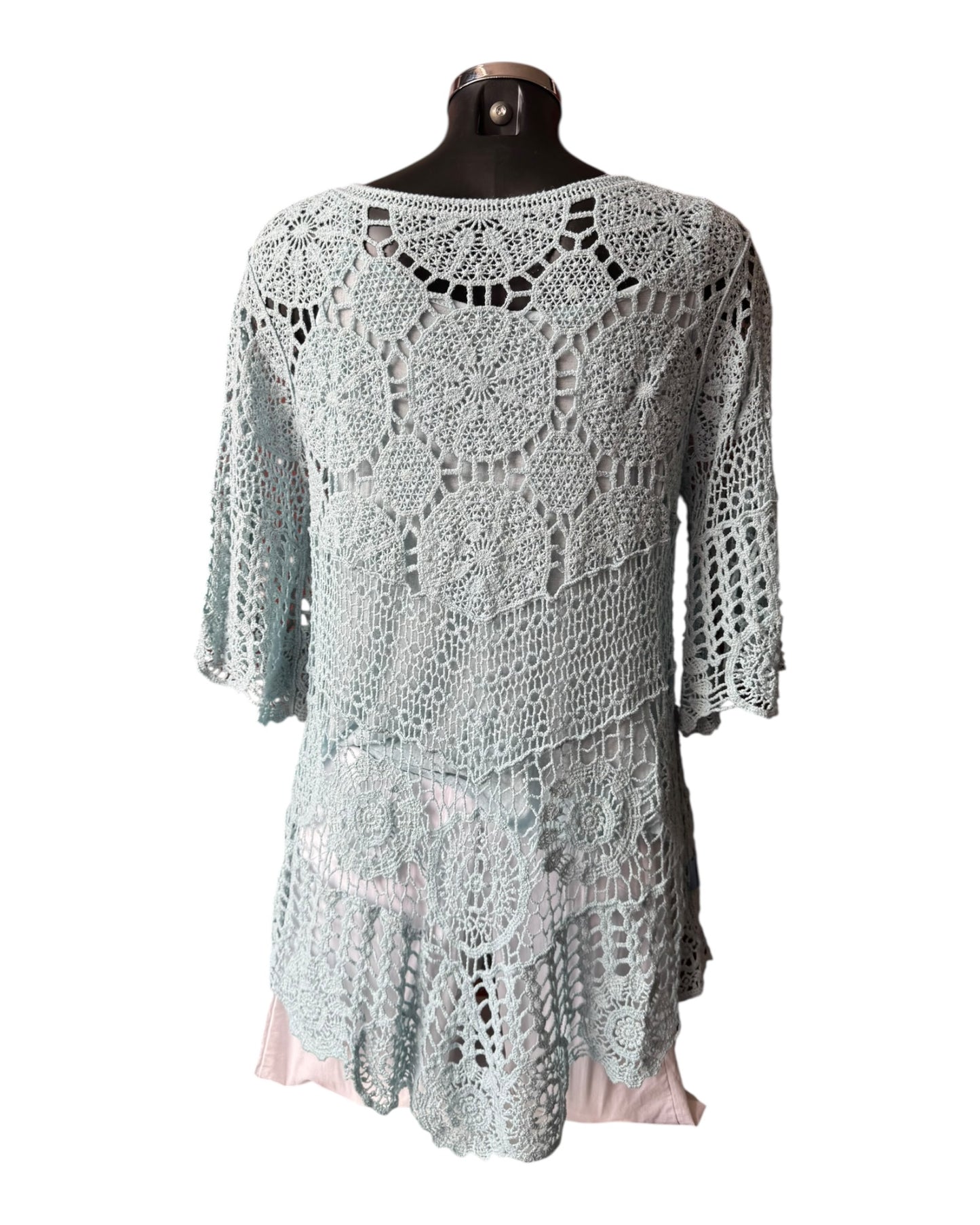 Bridgette 2 piece crochet top - Blue