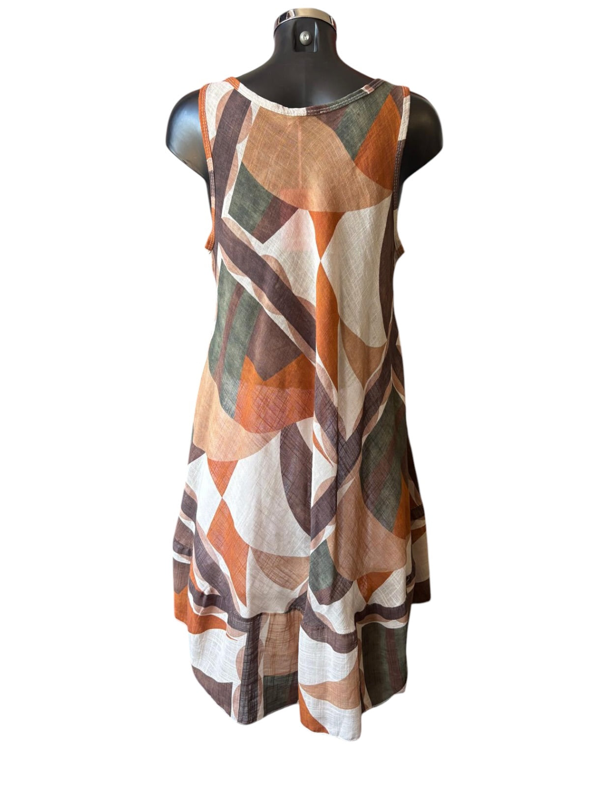 Alice sleeveless bias cut dress - Brown pattern