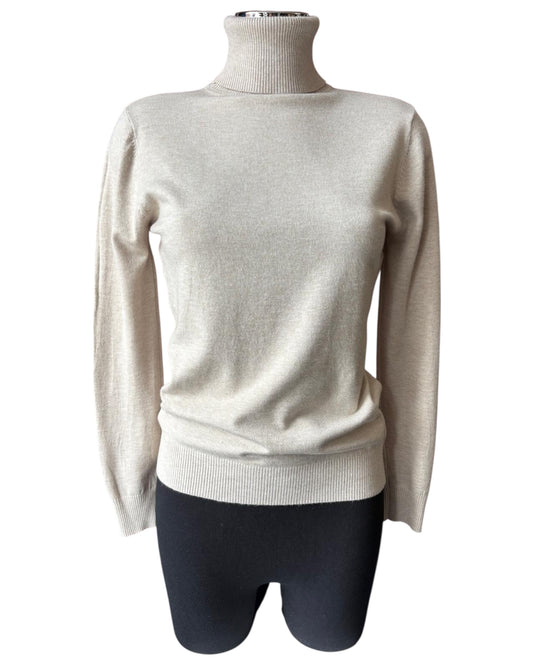 Zara fine knit polo neck - Beige