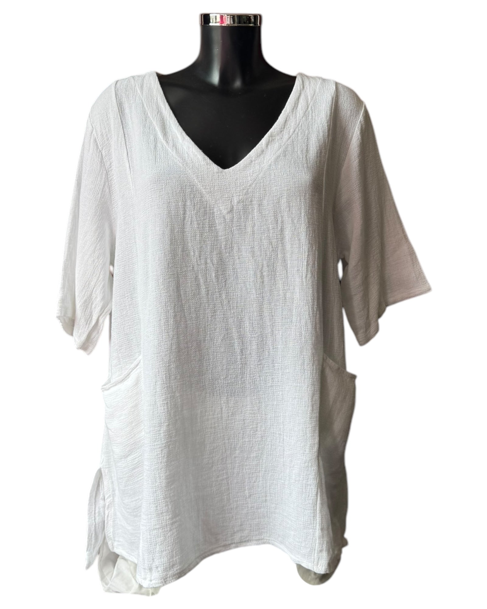Casey range 2 pockets top - White