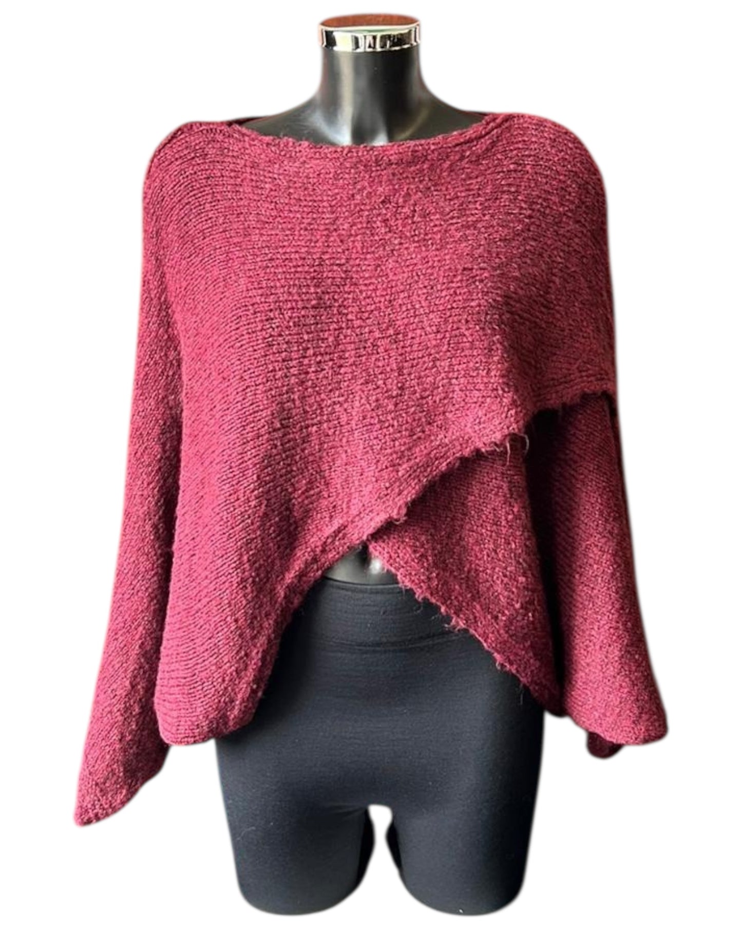 Tessa cross over layering jumper - Bordeaux